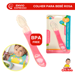 COLHER BABY DE SILICONE ROSA