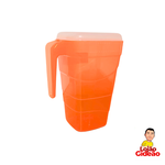 JARRA GRADUADA 2L LARANJA NEON GARRAFA PARA SUCO AGUA BEBIDA