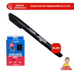 MARCADOR PERMANENTE SLIM PRETO PONTA REDONDA