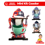 MINI COADOR DE MADEIRA COM XICARA ACRILICA