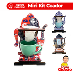 MINI COADOR DE MADEIRA COM XICARA ACRILICA