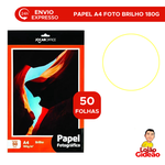 PAPEL FOTOGRAFICO BRILHO A4 180 GR 50 FOLHAS