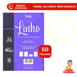 PAPEL LINHO A4 180G BRANCO PACOTE 50 FOLHAS