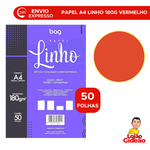 PAPEL LINHO VERMELHO A4 180G PACOTE 50 FOLHAS