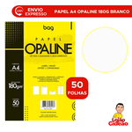 PAPEL OPALINE BRANCO 180G PACOTE 50 FOLHAS