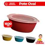 POTE OVAL 1600ML COM TAMPA TRANSPARENTE