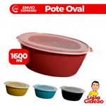 POTE OVAL 1600ML COM TAMPA TRANSPARENTE