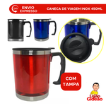 CANECA DE VIAGEM INOX 450ML COM TAMPA