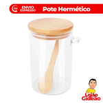 POTE PARA MANTIMENTOS COM COLHER 500ML  VIDRO