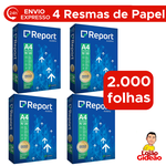 KIT 4 RESMAS DE PAPEL SULFITE 500 FOLHAS REPORT