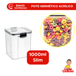 Pote Hermetico Organizador Slim Em Acrilico 1000ml