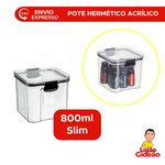 Pote Hermetico Organizador Slim Em Acrilico 800ml