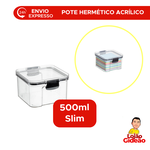 Pote Hermetico Organizador Slim Em Acrilico 500ml