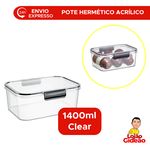 Pote Hermetico Organizador Clear Em Acrilico 1400ml