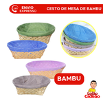 Cesto De Mesa Forrado em Bambu