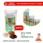 Pote Redondo Hermetico Incolor 1200ml