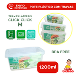 Pote Com Travas Laterais Incolor 1200ml