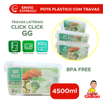 Pote Com Travas Laterais Incolor 4500ml