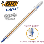 Kit Com 20 Canetas Bic Cristal Cor Azul Para Escritorio Para Escola 