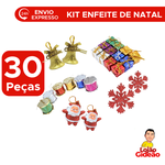 Conjunto Enfeite Natal 30 Peças Para Decoração de Arvore De Natal Colorida Kit Completo