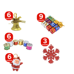 Conjunto Enfeite Natal 30 Peças Para Decoração de Arvore De Natal Colorida Kit Completo