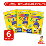 Kit Com 6 Massinhas De Modelar Soft 6 Cores Vibrantes Para Lembrancinha De Festa