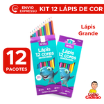 Kit Com 12 Pacotes de Lapis de Cor 12 Cores Sextavado Onda Para Lembrancinha Revenda