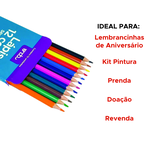 Kit Com 12 Pacotes de Lapis de Cor 12 Cores Sextavado Onda Para Lembrancinha Revenda