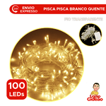 Pisca Pisca 100 Leds Branco Quente Fio Transperente