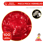 Pisca Pisca Led Vermelho 9m Fio Transparente