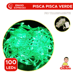 Pisca Pisca 100 Leds Verde 127V Fio Transparente