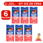 Kit Giz de Cera Fino Com 6 PacotesPara Lembrancinha Prenda Doacao