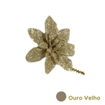 Flores Decorativas de Natal Com Glitter 04un