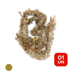 Festão Enfeite Natalino Gold 8cm x 2m