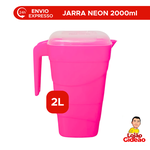 JARRA GRADUADA 2L ROSA NEON GARRAFA PARA SUCO E AGUA