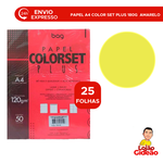 PAPEL A4 180G COLOR PLUS AMARELO 25 FOLHAS