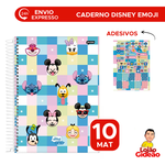 Caderno Universitário 10 Matérias Disney Emoji 160 Fls