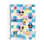 Caderno Universitário 10 Matérias Disney Emoji 160 Fls