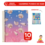 Caderno Universitério 10 Matérias Fundo do Mar 160Fls