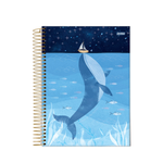 Caderno Universitério 10 Matérias Fundo do Mar 160Fls