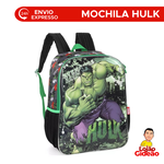 Mochila Infantil Escolar Alças Grande Oficial Avengers Marvel Hulk Preta