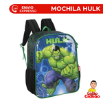 Mochila Infantil Escolar Alças Grande Oficial Avengers Marvel Hulk Verde