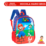 Mochila Infantil Escolar Alças Grande Oficial Super Mario Bros Vermelho