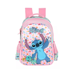 Mochila Infantil Escolar Alças Grande Oficial Stitch Rosa