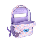 Mochila Escolar Grande Infantil Com Alças Oficial Stitch Lilás