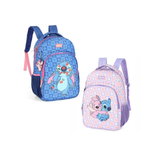 Mochila Escolar Grande Infantil Com Alças Oficial Stitch Lilás