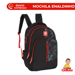 Mochila Escolar Costas Alças Grande Oficial Youtuber Enaldinho Mete o Louco Preta