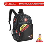 Mochila Escolar Costas Alças Grande Oficial Youtuber Enaldinho Muito Bizarro Preta