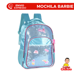 Mochila Barbie Paetês Juvenil Escolar Grande Com Alças Oficial Azul