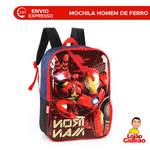 Mochila Infantil Homem de Ferro  Escolar Grande Com Alças Oficial